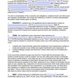The Highest Quality Free Apartment Lease Agreement Template Word