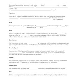 Admirable Free Printable Apartment Lease Agreement Templates Form