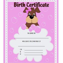 Outstanding Pin On Puppy Birth Certificate Intended For Unique