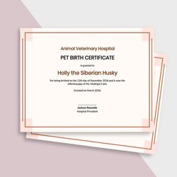 Out Of This World Puppy Birth Certificate Template In Illustrator Word
