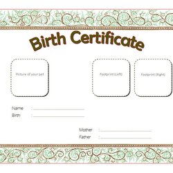 Splendid Ownership Certificate Template Awesome Collections Dog Birth