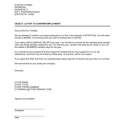 Preeminent Employment Confirmation Letter Template Doc Download Confirming
