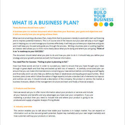 Small Business Plan Template Word Excel Google Docs Apple Example Mini Templates Format Pages