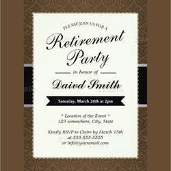 Sublime Free Printable Retirement Party Invitation Template For Word Templates