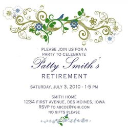 Fantastic Retirement Invitation Party Template Word Invitations Card Microsoft Celebration Wording Cards