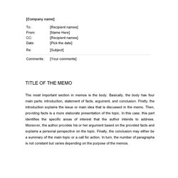 Spiffing Word Of Simple Company Memo Free Templates