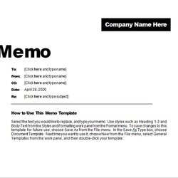 Splendid Free Memo Templates Word Template