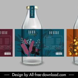 The Highest Standard Bottle Label Template Collection Dark Labels Templates Modern Elegant Colored Design