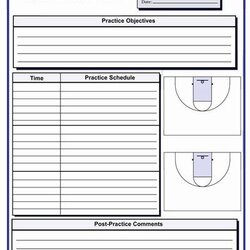 Superb Blank Printable Basketball Practice Plan Template Templates