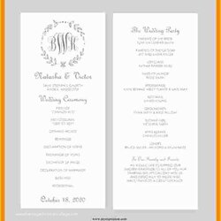 Superior Free Wedding Program Template That Can Printed Of Printable Templates Word Mrs Fan