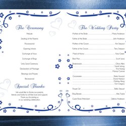 Great Printable Wedding Program Template Editable Ms Word File