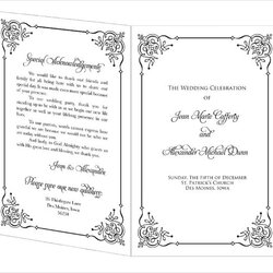 Magnificent Free Printable Wedding Program Template For Word Templates Ready To Print Download