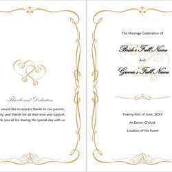 Free Wedding Program Templates For Word Template