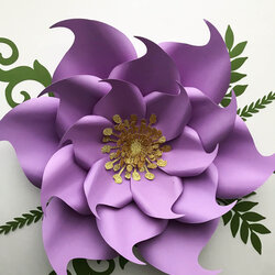 Magnificent Petal Paper Flowers Template With Base Flat Center Digital Flower Printable Giant Cut Sagittarius