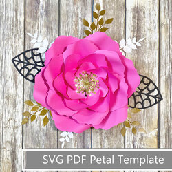 Fantastic Paper Flower Template In And Printable Petal For Listing First Pics