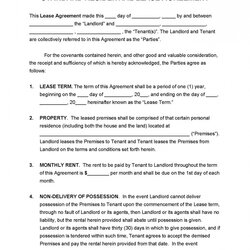 Tremendous Sample Free Printable Lease Agreement Template Apartment Residential Africa Tenant Tenancy