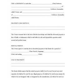 High Quality Free Printable Basic Rental Agreement Form Lease Agreements Template Forms Blank Sample