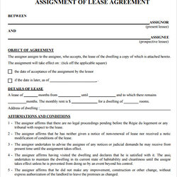 Superb Sample Lease Agreements Templates Agreement Assignment Free Printable