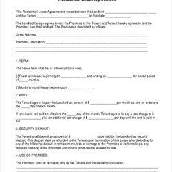 Free Sample Printable Lease Agreement Forms In Ms Word Residential Form Gov