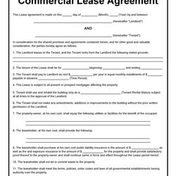 Lease Agreement Commercial Template Templates Simple Example Word South Free