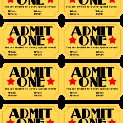 Cool Free Printable Invitation Movie Ticket Stub Template Night Sheet Vintage Database