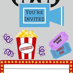 Free Printable Movie Ticket Download Templates Lab Night Party Invite Invitation Template Tickets Kids