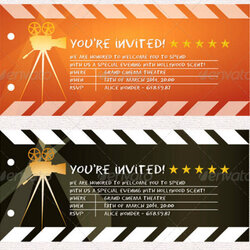 Peerless Movie Ticket Invitation Template Database Party