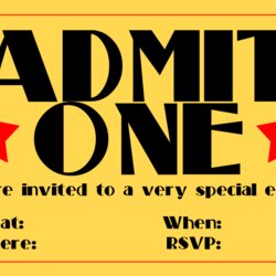 Free Printable Invitation Movie Ticket Stub Template Tickets Invitations Clip Party Concert Sheet