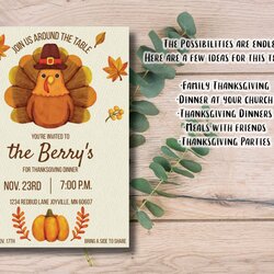Champion Thanksgiving Dinner Invitation Instant Download Printable Or Template