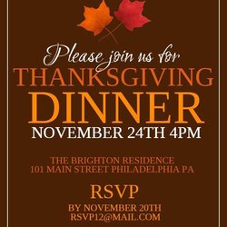 Cool Thanksgiving Dinner Invitation Template Free New