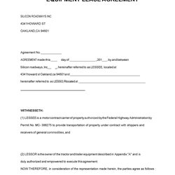 Cool Simple Equipment Lease Agreement Templates Rental Agreements