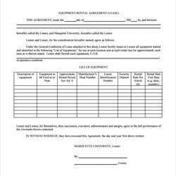 Fantastic Free Sample Equipment Rental Agreement Templates In Ms Word Lease Docs Pages Google