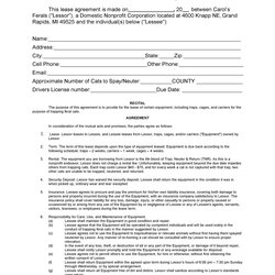Wizard Simple Equipment Lease Agreement Templates Agreements