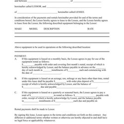 High Quality Rental Agreement Templates In Word Equipment Template Missouri Extension
