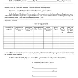 Eminent Party Equipment Rental Agreement Template Large