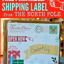 Sublime Free Printable Shipping Label From Santa Claus Christmas Labels Pole North Print Elf Mailing Mail