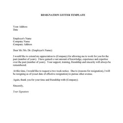 Legit Resignation Letter Template Of Voluntary Employer Polite Doc