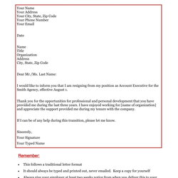 Superb Standard Resignation Letter Examples Format Sample Example Word Business