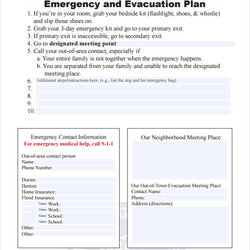 Sterling Evacuation Plan Templates Sample Emergency And