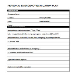 Evacuation Plan Templates Sample Personal Emergency