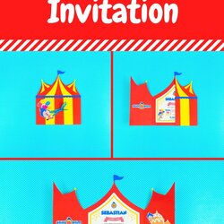 Circus Birthday Invitation Oh