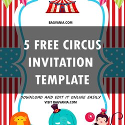 Free Printable Stripes Circus Birthday Invitation Templates Carnival Template