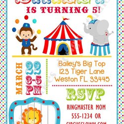 Sublime Circus Invitation Invite Carnival By Party Birthday