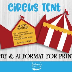 Super Circus Invitation Birthday Card Template Printable Invites