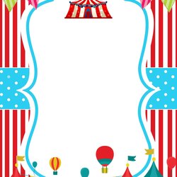 Superb Free Printable Stripes Circus Birthday Invitation Templates