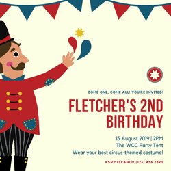 Legit Free Printable Circus Invitation Templates Ringleader Blue Green Birthday Re