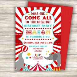 The Highest Standard Circus Birthday Invitation Printable