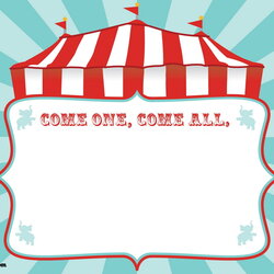 Free Printable Circus Birthday Invitations Template Invitation Carnival Templates Party Theme Come School