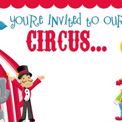 Eminent Free Printable Circus Birthday Invitations Template Invitation Carnival Templates Party Card These