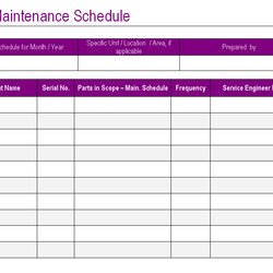 Perfect Download Preventive Maintenance Schedule Template Excel Chart Equipment Heavy Form Log Machinery